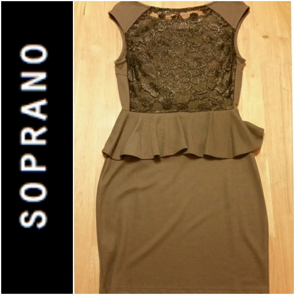 Lace-Back Peplum Dress